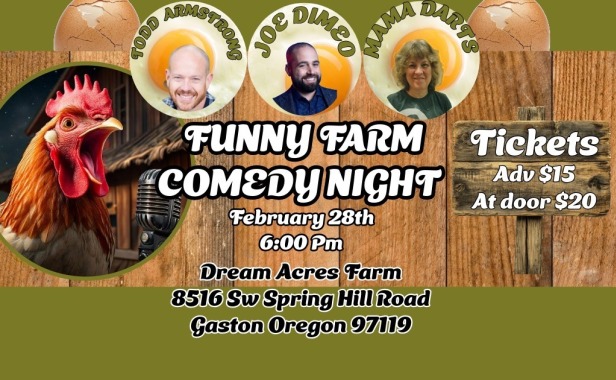 Funny Farm Comedy Night! in Gaston at Dream Acres Farm